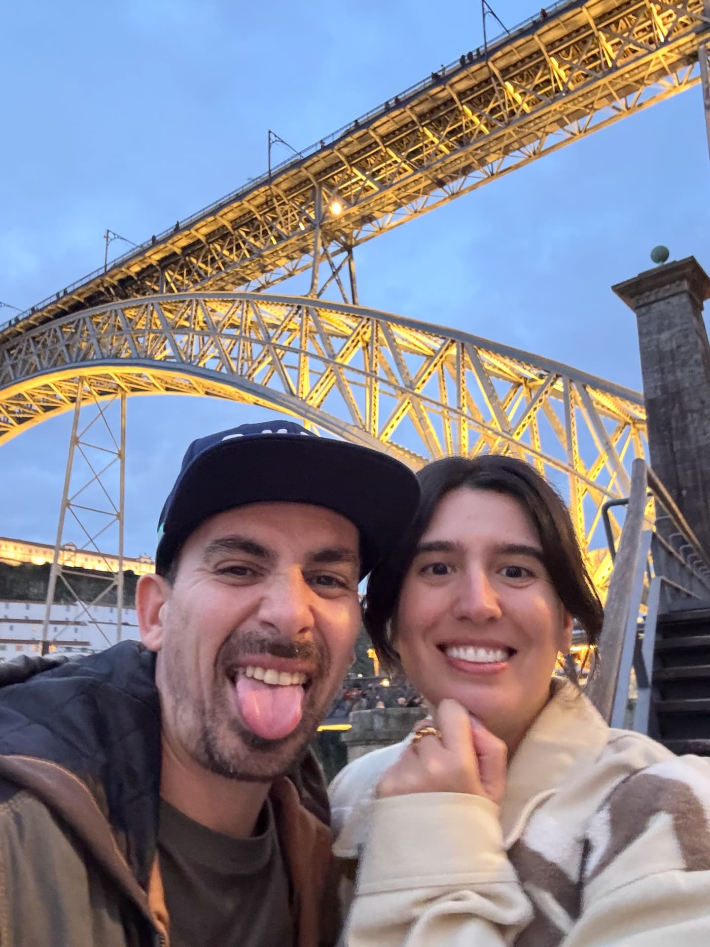 Silly us featuring Dona Maria Pia Bridge in the background.