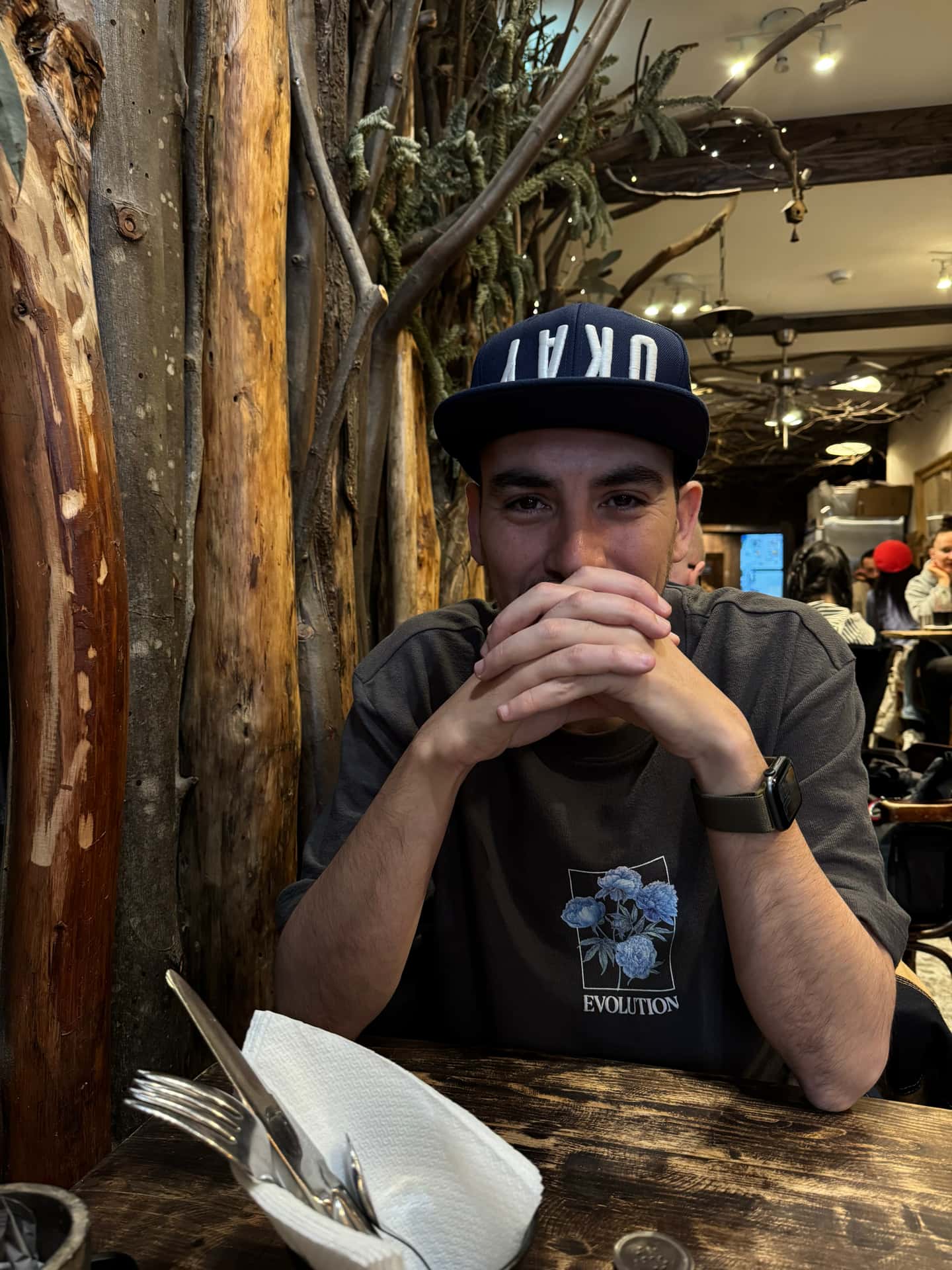 Looking at Nina in awe.